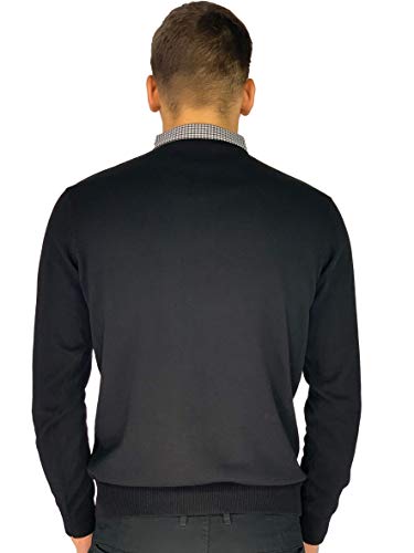 Pierre Cardin - Jersey de punto con cuello en V para hombre Black (Style 2) XXXL