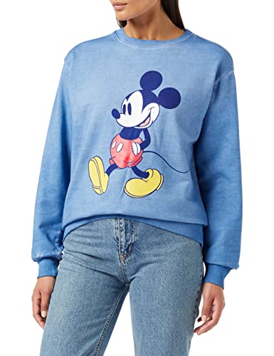 Disney Mickey Strides Suéter pulóver, Azul, 42 para Mujer