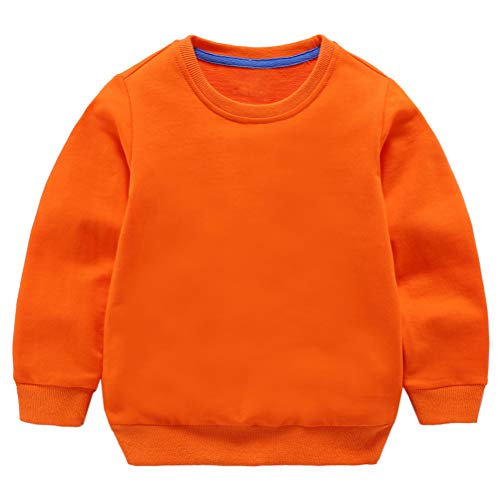 Taigood Bebé Niños Niñas Tops Algodón Sudadera Linda Ropa de Jersey Camiseta Otoño Invierno 1-7 años Naranja 130cm/5-6años