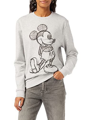 Disney Sketch de Mickey Mouse Sudadera, Gris, 12/L EU para Mujer