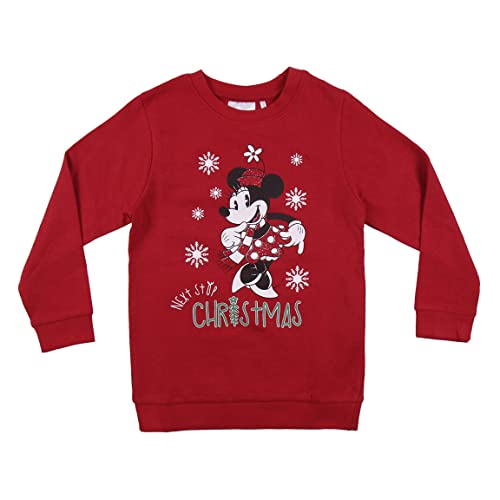 CERDÁ LIFE'S LITTLE MOMENTS Navideño Minnie Mouse con El Que Pasar Entrañable Y En Familia-Jersey Navidad Niña Original Sudadera, Rojo, 8 años para Niñas